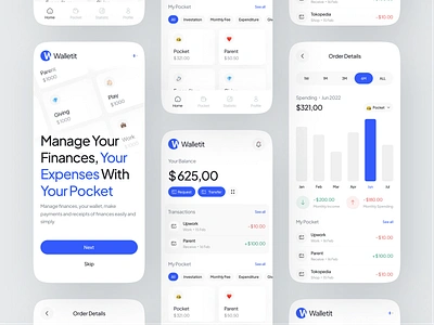 Walletit - Banking Mobile App bank banking banking app card clean coin credit card design finance financial fintech app minimal minimalist mobile mobile app money money transfer savings transactions ui