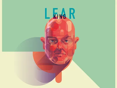 Poster for King Lear adobeillustrator illustration man people portrait poster shakespeare theatre vector