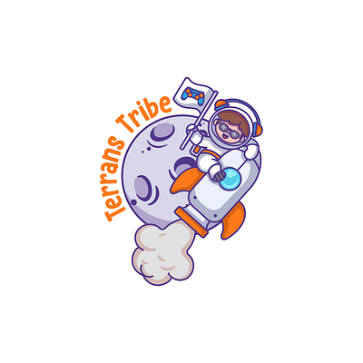 Astronaut Logo astronaut astronaut logo character design design game game logo gamer gamer logo graphic design illustration logo logo design moon moon logo vector