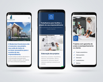 Mobile website - Modernize Construtora florianopolis floripa graphic design mobile site site mobile uidesign uxdesign