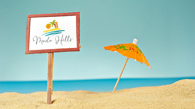 Moda Hills beach creative design illustration inspirational landing page logo design logo hills resort logo vector