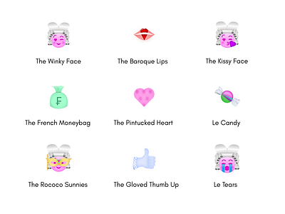 Rococo-mojis branding emojis icon iconography illustration ui