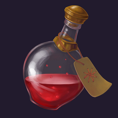 2 D Game icon - "bottle with potion". 2d art bloodbottle bottle cg design gamedesign icon potionbottle props