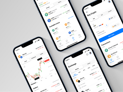 Crypto Exchange Application application bitcoin crypto currencies exchange finance market mobile mockup nft ui ux wallet