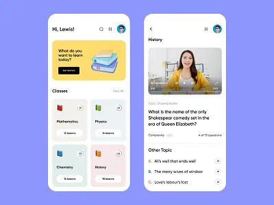 Online Course Mobile App academy app branding clean course course app design education figma learn learn app mobile mobile app mobile design online course ui ux