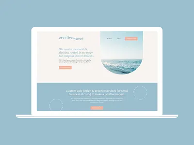Creative Waves Studio branding conscious branding ocean ocean inspired playful designs ui design web design
