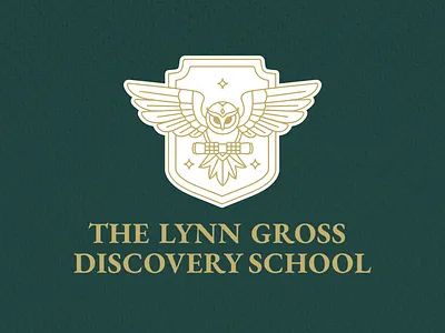Lynn Gross Discovery Secondary Logo brand design brand identity branding collegiate logo crest logo design flat graphic design icon design illustration illustrator logo badge mascot mascot logo minimalistic modern logo owl logo owl mascot school mascot vector