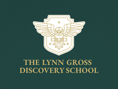 Lynn Gross Discovery Secondary Logo brand design brand identity branding collegiate logo crest logo design flat graphic design icon design illustration illustrator logo badge mascot mascot logo minimalistic modern logo owl logo owl mascot school mascot vector