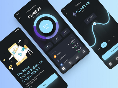 Cryptocurrency Mobile App app appdesign bitcoin crypto crypto exchange cryptowallet ethereum graphic design interface mobile app ui uidesign uitrends userexperience userinterface uxdesign uxdesigner uxui webdesign webdesigner