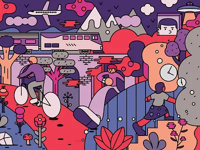 Transit editorial design illustration