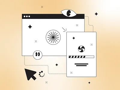 Transfer (loading) character connect cursor design eye freebie illustration integration interface kapustin loading mascot mouse resources set smiley transfer waiting web window