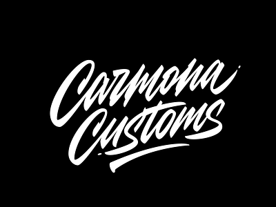 Carmona Customs calligraphy font lettering logo logotype typography
