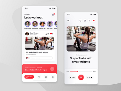 Video Workout App app design gym hometrainer hometraining illustration mobile sport sports stream train ui ux video workout