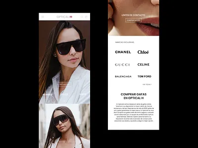 Optical Ecommerce brand branding clean design ecommerce girl glasses logo minimal mobile optic optical photography store typography ui uidesign uiux web white