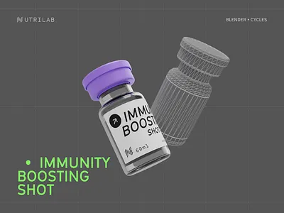 Nutrilab product render 3d bottle cycles id packaging product render typography ui visual identity