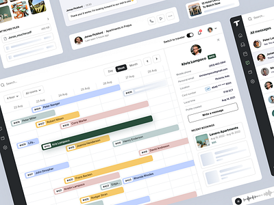 Tranlo bookings attachments bookings calendar chat dashboard interface platform profile property ui user