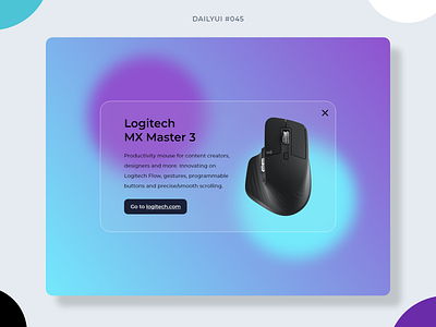 Info Card 045 app card class card dailyui dailyui045 design glass glass effect graphic design info card logitech mobile mobile design mouse productivity ui