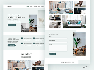 Furniture Landing Page branding design ui