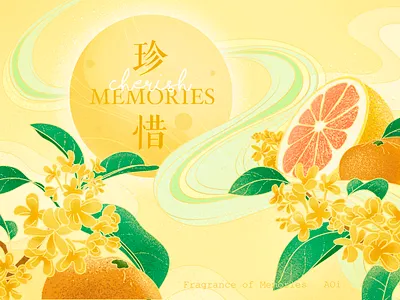 Fragrance of Memories colors graphic design illustration painting poster