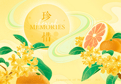 Fragrance of Memories colors graphic design illustration painting poster