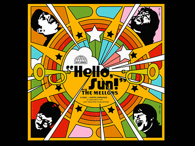 Hello, sun! album art band baroque pop graphic design indie rock music retro rock and roll single art vintage