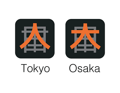 Tokyo - Osaka App Concept app design flat flatdesign graphic graphic design graphicdesign graphics icon japan logo osaka tokyo ui ux