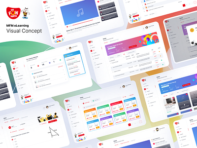 MFM E-Learning Concept academic campus clean course dashboard education elearning lecture red schedule school student ui web app website