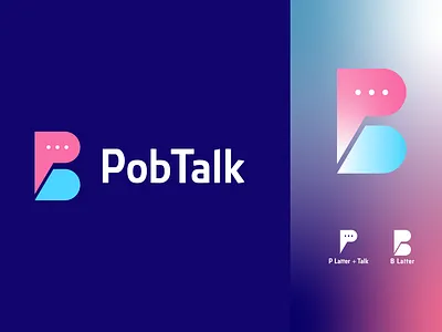 PobTalk branding design graphic design identity illustration logo logo art logo concept logo creation logo idea masagge logo massenger logo minimal modern logo modern logo design speak logo talk logo talk icon