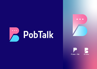 PobTalk branding design graphic design identity illustration logo logo art logo concept logo creation logo idea masagge logo massenger logo minimal modern logo modern logo design speak logo talk logo talk icon