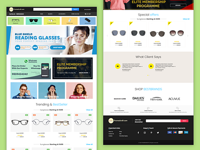 Website Design for Frameskraft design ecommerce eyeglasses frames website lenskart sunglasses ui uiux ux vector webdesign website design