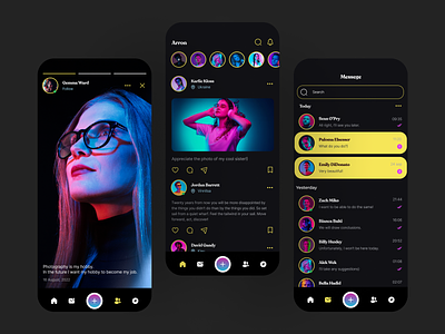 Social Media App Design 📱 app app design call chat chat web app clean design concept debut design list media messenger profile social social media app design ui ux webdesign