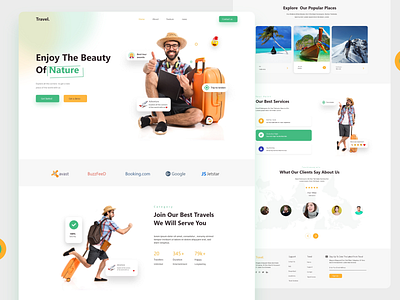 Travel landing page adventure design inspire joirney landing page web design minimal move moving outing place tour travel treands turisom ui ui website template ux web website