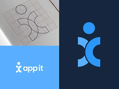 App It - Logo Design app it brand development brand identity branding code construction exploration logo logo design logomark mark people symbol user value visual identity wordmark