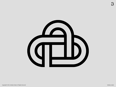 A Cloud Mark 3whales a a letter alphabet branding cloud design letter logo logodesign sky