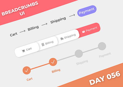 Day #056 : Breadcrumbs UI 100daysofui branding dailyui design figma graphic design icon illustration typography ui ux