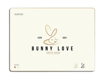 Bunny Love branding bunny clean coffee coffeehouse coffeeshop creative design graphic design icon illustration logo logodesign logomark minimal print ui unique vector web