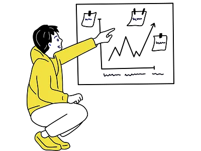 Business CEO analyzing business growth