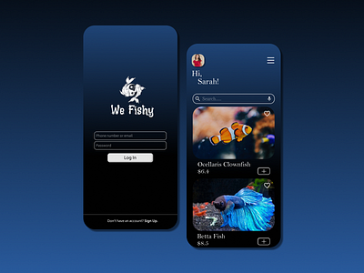 Fish Buying UI Design Concept - UI/UX appdesign blueui branding darktheme darkui design fishapp fishbuyui fishui freelancer logo mobileappui mobileui signinui signupui ui uiux ux webdesign webui