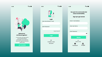 Let'sGrowTogether- Login/Signup app screen #DailyUI Day1 appdesign dailyui figma ui uichallenge uidesign userinterfacedesigning uxdesign uxdesigner