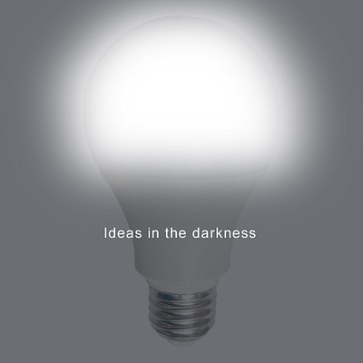 Ideas in the darkness 3d logo poster