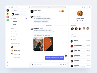 Chat Screen - Made by Webpixels bootstrap chat components conversation crm dashboard discussion inbox mailbox messages team template ui