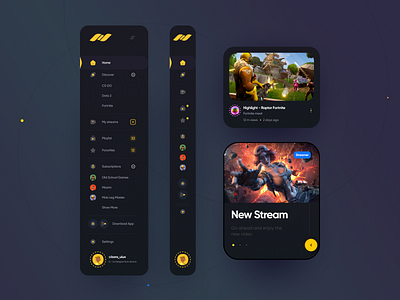 Live Streaming Ui app design boro card catalog components concept design design system interface menu minimal sidebar stream stream app ui ui guide ux video