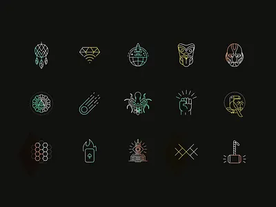 Team Logos badges illustration lineart lines logos team teams