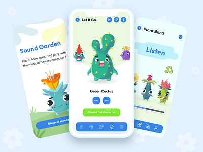 UX/UI for Sound Garden | Music App for Children with Autism applicaiton autism branding childern design edtech illustration inspiration soundapp ui ux vector