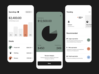 Mint - Personal Finance Management asset balance bank banking category chart coupon etheric fin finances fintech investment management savings shares stocks thrc ui ux vault