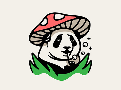 Shroom Panda 🐼 design doodle drawing illustration mushrooms panda vector