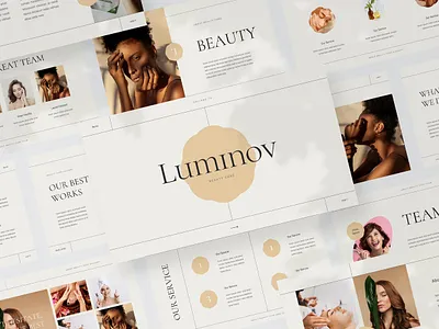 Luminov - Beauty Care Presentation Template clean colorful company corporate google slides keynote modern multipurpose multipurpose template photography pitch deck portfolio powerpoint presentation studio template unique web design web development website