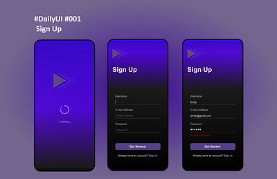 DailyUI001 -Sign up UI for music subscribe service- app dailyui design graphic design ui uidesign