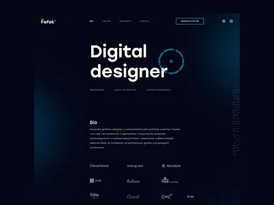 Martin Fafek • Portfolio Website [2021] branding clean color cx dark design digital experience graphic design interface logo microsite modern new pixel portfolio typography ui user ux