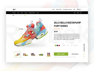 Reebok Sneakers e commerce footwear health reebok running shoes shoes shop shop concept sport ui ux web